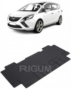 Opel Zafira Life, Van, fabricat din 03.2019 - Prezent, Rand 2, Masina Are 5 Locuri, set covorase auto dedicate, din cauciuc 100% Premium accesorii pentru autoturismul tau - masina v157311