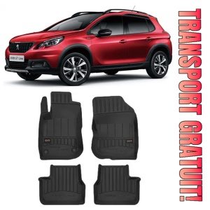 Peugeot 2008 I, Suv, Din 04.2013 - 12.2019 , Set Covorase Auto Tip Tavita Premium 3D, din cauciuc