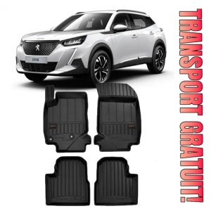 Peugeot 2008 II, Suv, Din 01.2020 - Prezent , Set Covorase Auto Tip Tavita Premium 3D, din cauciuc