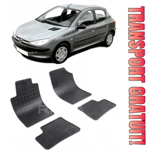 Peugeot 206, Hatchback, fabricat din 1998 - 2010, set covorase auto dedicate, din cauciuc 100% Premium