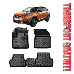 Peugeot 3008 II 2016-2023 Set 4 covorase auto din cauciuc tip tavita premium line 3D