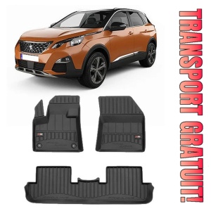 Peugeot 3008 II Din 11.2016 - Prezent, Suv , Set Covorase Auto Tip Tavita Premium 3D, din cauciuc