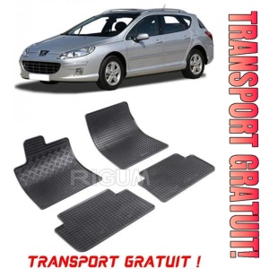 Peugeot 407, Combi, fabricat din 2004 - 12.2010, set covorase auto dedicate, din cauciuc 100% Premium - Transport Gratuit