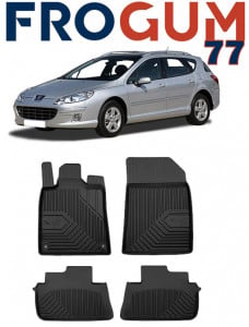 Peugeot 407 Din 2004 - 12.2010, Combi , Set Covorase Auto Tip Tavita Premium 3D, din cauciuc accesorii pentru autoturismul tau - masina v166350