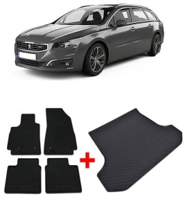 Peugeot 508 II Combi din 11.2018 - Prezent *1, Set Covorase + tavita portbagaj auto - Img 2