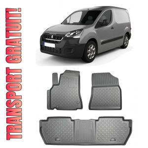 Peugeot Partner II, Van, Din 2008 - 08.2018 , Set Covorase Auto Tip Tavita Premium 3D, din cauciuc