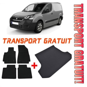 Peugeot Partner II Van din 2008 - 08.2018, Set Covorase + tavita portbagaj auto 5 Locuri *1