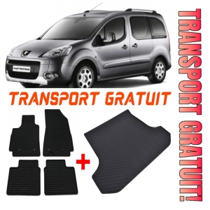 Peugeot Partner Set Covorase + tavita portbagaj auto Peugeot Partner II fabricatie 2008 - 08.2018, caroserie van, 5 locuri