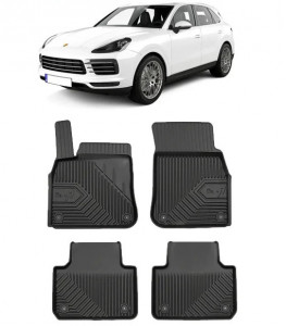 Porsche Cayenne II Din 05.2010 - 10.2017, Suv , Set Covorase Auto Tip Tavita Premium 3D, din cauciuc accesorii pentru autoturismul tau - masina v164978