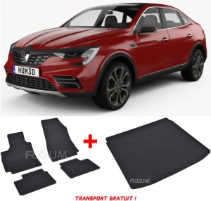 Renault Arkana fabricat din 03.2021 - Prezent, Suv, Set covorase auto dedicate + Tavita Portbagaj din cauciuc Premium Dedicata pentru Renault Arkana fabricat din 03.2021 - Prezent - Transport Gratuit accesorii pentru autoturismul tau - masina v38188