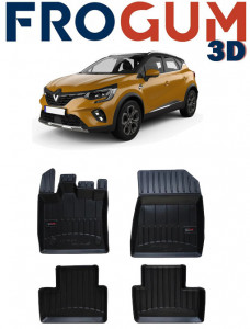 Renault Captur II, Suv, Din 01.2020 - Prezent , Set Covorase Auto Tip Tavita Premium 3D, din cauciuc accesorii pentru autoturismul tau - masina v174069