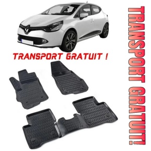 Renault Clio 4 2012-2019 Set 4 covorase auto din cauciuc tip tavita premium line 3D - Transport Gratuit!