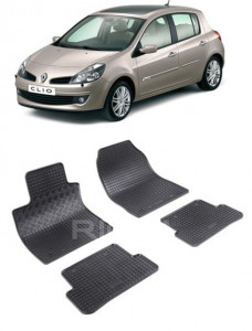 Renault Clio III, Hatchback, fabricat din 09.2005 - 09.2012, set covorase auto dedicate, din cauciuc 100% Premium accesorii pentru autoturismul tau - masina v155333