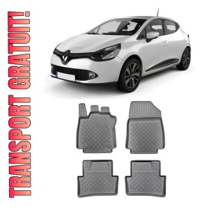 Renault Clio IV, Combi, Din 03.2013 - Prezent , Set Covorase Auto Tip Tavita Premium 3D, din cauciuc