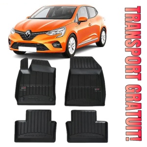 Renault Clio V, Hatchback, Din 09.2019 - Prezent , Set Covorase Auto Tip Tavita Premium 3D, din cauciuc