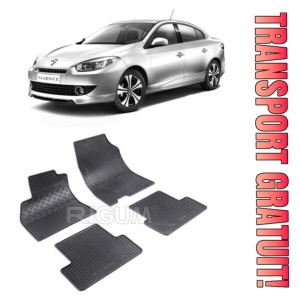 Renault Fluence, Sedan, fabricat din 2009 - Prezent, set covorase auto dedicate, din cauciuc 100% Premium