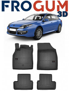 Renault Laguna III, Combi, Din 07.2007 - 04.2016 , Set Covorase Auto Tip Tavita Premium 3D, din cauciuc accesorii pentru autoturismul tau - masina v174166