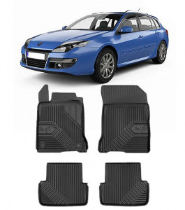 Renault Laguna III Din 07.2007 - 04.2016, Combi , Set Covorase Auto Tip Tavita Premium 3D, din cauciuc accesorii pentru autoturismul tau - masina v165881