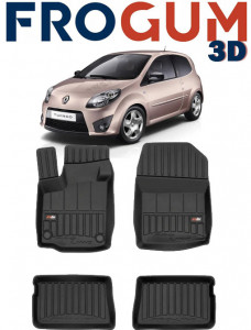 Renault Twingo II Din 06.2007 - 07.2014, Hatchback , Set Covorase Auto Tip Tavita Premium 3D, din cauciuc accesorii pentru autoturismul tau - masina v162760