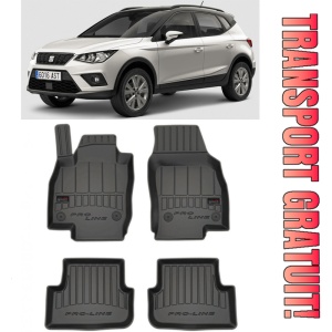 Seat Arona, Suv, Din 06.2017 - Prezent , Set Covorase Auto Tip Tavita Premium 3D, din cauciuc