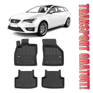 Seat Leon III 5F, Combi, Din 11.2012 - 02.2020 , Set Covorase Auto Tip Tavita Premium 3D, din cauciuc