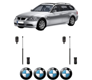 Set 2 amortizoare portbagaj haion BMW Seria 3 Touring (E91) din 2004-2012, 2 bucati, MAGNUM TECHNOLOGY, 4 stickere auto BMW Seria v4117