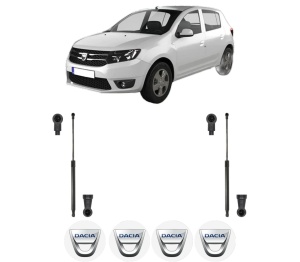 Set 2 amortizoare portbagaj haion DACIA SANDERO II din 2012-2018, 2 bucati, KROSNO, 4 stickere auto DACIA v1657