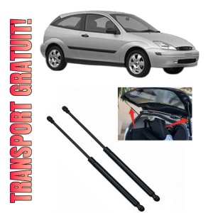 Set 2 amortizoare portbagaj haion FORD FOCUS I (DAW, DBW) din 1998-2007, 2 bucati, MAGNUM TECHNOLOGY, 4 stickere auto FORD