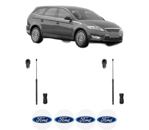 Set 2 amortizoare portbagaj haion FORD MONDEO IV Turnier (BA7) din 2007-2015, 2 bucati, MAGNUM TECHNOLOGY, 4 stickere auto FORD v6817