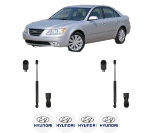 Set 2 amortizoare portbagaj haion HYUNDAI SONATA V (NF) din 2005-2010, 2 bucati, KROSNO, 4 stickere auto HYUNDAI v3882