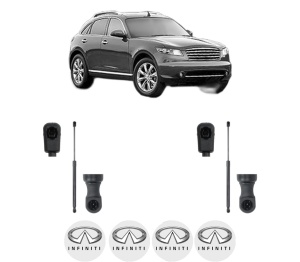 Set 2 amortizoare portbagaj haion INFINITI FX din 2008-2013, 2 bucati, KROSNO, 4 stickere auto INFINITI v877