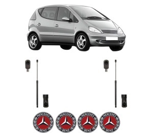 Set 2 amortizoare portbagaj haion MERCEDES-BENZ A-CLASS (W168) din 1997-2004, 2 bucati, MAGNUM TECHNOLOGY, 4 stickere auto MERCEDES-BENZ v5917