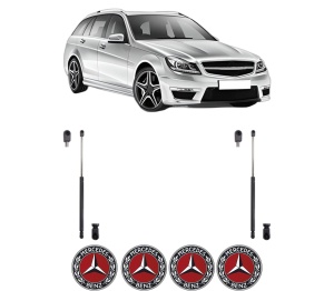 Set 2 amortizoare portbagaj haion MERCEDES-BENZ C-CLASS T-Model (S204) din 2007-2014, 2 bucati, KROSNO, 4 stickere auto MERCEDES-BENZ v4177