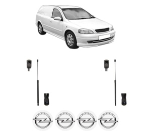 Set 2 amortizoare portbagaj haion OPEL ASTRA G Estate Van (F70) din 1999-2005, 2 bucati, MAGNUM TECHNOLOGY, 4 stickere auto OPEL v2917