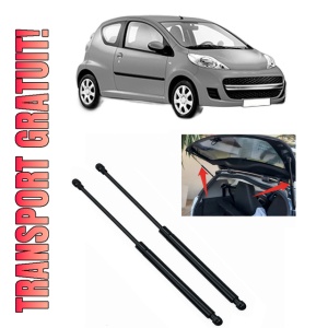 Set 2 amortizoare portbagaj haion PEUGEOT 107 (PM_, PN_) din 2005-2014, 2 bucati, KROSNO, 4 stickere auto PEUGEOT