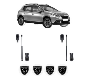 Set 2 amortizoare portbagaj haion PEUGEOT 2008 I (CU_) din 2013-2019, 2 bucati, MAGNUM TECHNOLOGY, 4 stickere auto PEUGEOT v6757