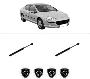 Set 2 amortizoare portbagaj haion PEUGEOT 407 (6D_) din 2004-2011, 2 bucati, KROSNO, 4 stickere auto PEUGEOT v4897