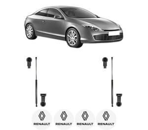 Set 2 amortizoare portbagaj haion RENAULT LAGUNA Coupe (DT0/1) din 2008-2015, 2 bucati, KROSNO, 4 stickere auto RENAULT v1422