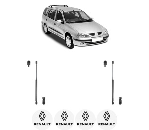 Set 2 amortizoare portbagaj haion RENAULT MEGANE I Grandtour (KA0/1_) din 1999-2003, 2 bucati, KROSNO, 4 stickere auto RENAULT v5797