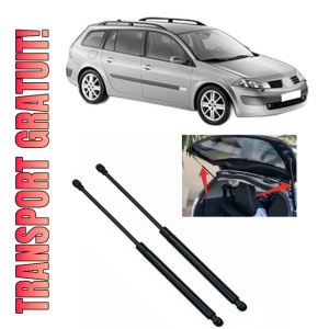Set 2 amortizoare portbagaj haion RENAULT MEGANE II Estate (KM0/1_) din 2003-2011, 2 bucati, MAGNUM TECHNOLOGY, 4 stickere auto RENAULT