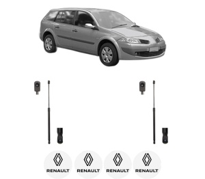 Set 2 amortizoare portbagaj haion RENAULT MEGANE II Estate Van (KM_) din 2003-2009, 2 bucati, MAGNUM TECHNOLOGY, 4 stickere auto RENAULT v6277