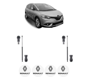 Set 2 amortizoare portbagaj haion RENAULT SCENIC IV (J9_) din 2016-2022, 2 bucati, KROSNO, 4 stickere auto RENAULT v342
