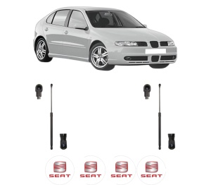 Set 2 amortizoare portbagaj haion SEAT LEON (1M1) din 1999-2006, 2 bucati, MAGNUM TECHNOLOGY, 4 stickere auto SEAT v6877