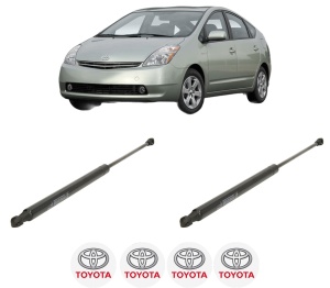 Set 2 amortizoare portbagaj haion TOYOTA PRIUS Liftback (_W2_) din 2003-2009, 2 bucati, KROSNO, 4 stickere auto TOYOTA v4537