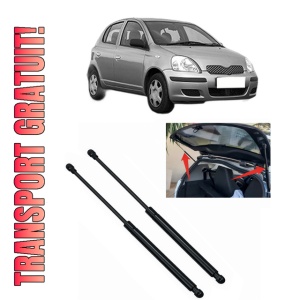 Set 2 amortizoare portbagaj haion TOYOTA YARIS (_P1_) din 1999-2005, 2 bucati, MAGNUM TECHNOLOGY, 4 stickere auto TOYOTA