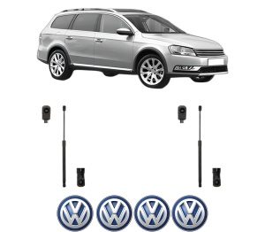 Set 2 amortizoare portbagaj haion Volkswagen PASSAT ALLTRACK B7 (365) din 2012-2014, 2 bucati, MAGNUM TECHNOLOGY, 4 stickere auto Volkswagen v3822