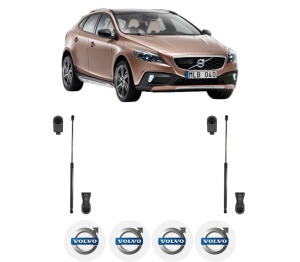 Set 2 amortizoare portbagaj haion VOLVO V40 Cross Country (526) din 2012-2019, 2 bucati, KROSNO, 4 stickere auto VOLVO v1597