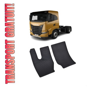 Set 2 covorase Iveco X-Way 2019-prezent, din cauciuc 100%, compatibile cu autoturismul Iveco X-Way
