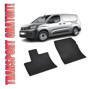 Set 2 covorase Peugeot Partner 2M 2019-prezent, din cauciuc 100%, compatibile cu autoturismul PEUGEOT Partner