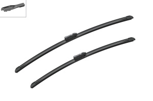 Set 3 stergatoare AUDI Q3 (8UB, 8UG) din 2011 - 2018, pentru parbriz si luneta fata si spate auto, Bosch Aerotwin, din cauciuc siliconat rezistent, 4 Stickere Auto AUDI v6844